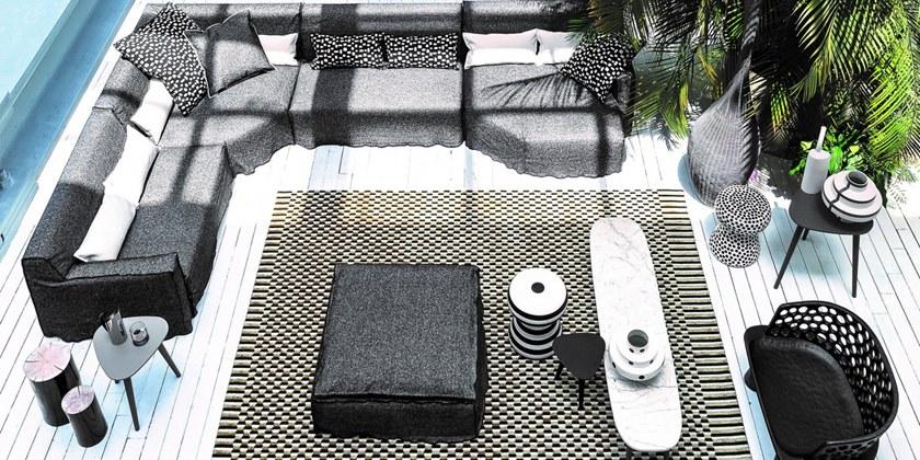 Gervasoni Квадратный пуф со съемным чехлом из ткани More sun-id-1376394 - Вид №1