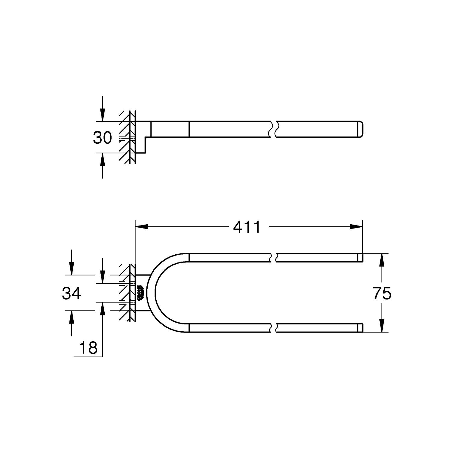 Держатель для полотенца GROHE Selection, двойной, никель глянец (41059EN0) - Вид №1