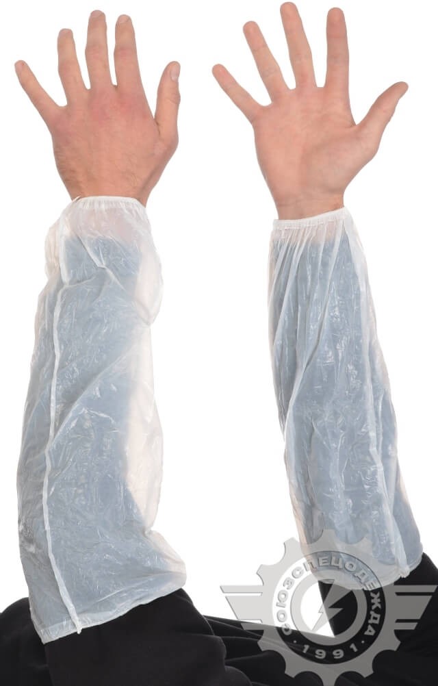 58434 Нарукавники ПВД в упаковке по 50 пар  Одноразовая одежда размер Спецодежда  - Вид №1