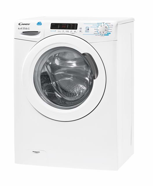 CSS4 1062D1/2-07 Стиральная машина / узкая стиральная машина, 85x60x40, smart touch, загрузка фронтальная, 6кг, до 1000 об/мин при отжиме,таймер отсрочки старта, пар, цифровой дисплей, белая Candy Santreyd  - Вид №2