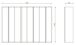 Деревянный секционный шкаф со встроенным освещением
