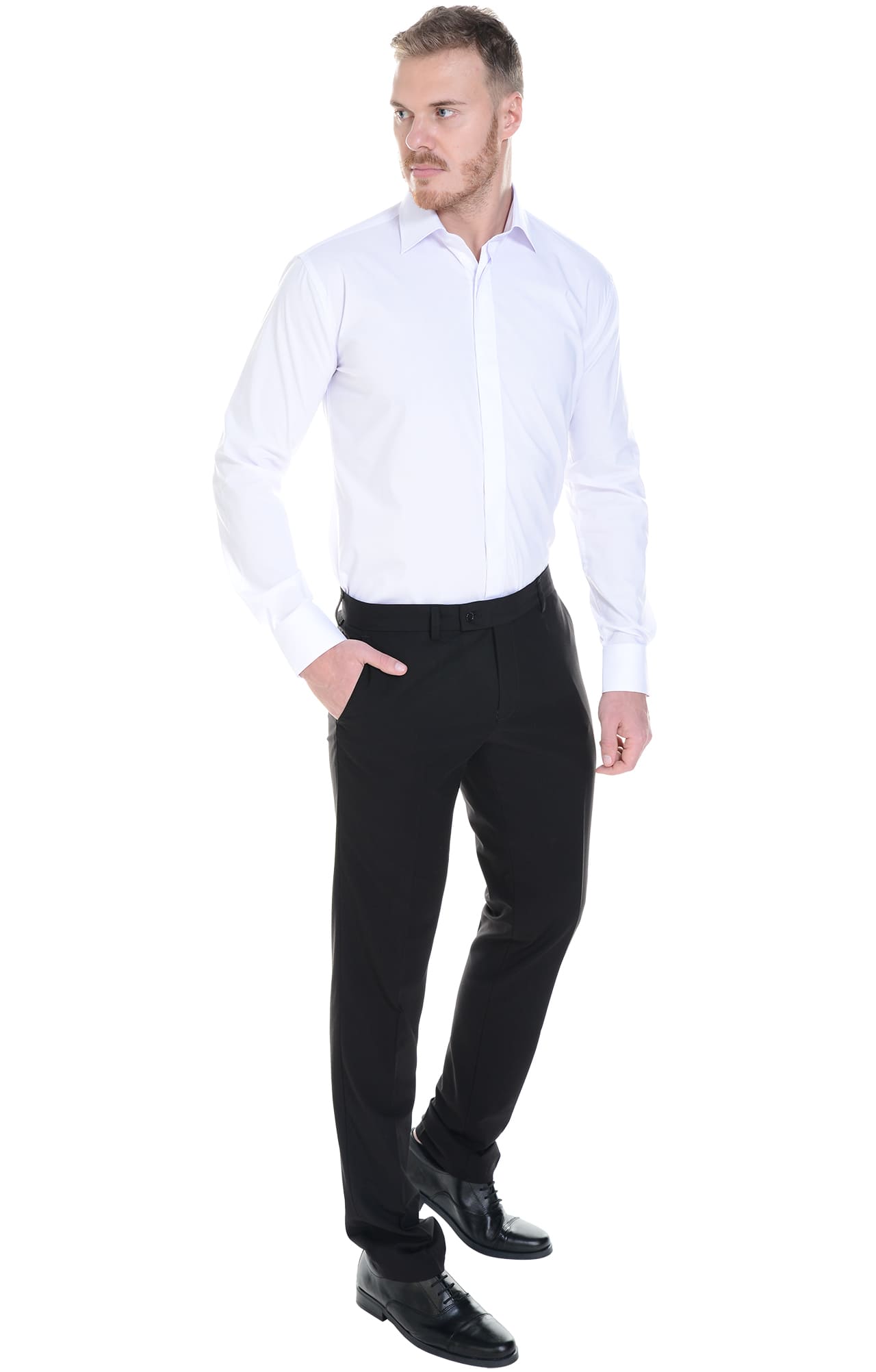 62460 Рубашка мужская  white El-Risto  Корпоративная одежда  размер 39/170-176  - Вид №14