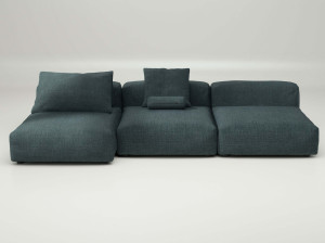 Модульный садовый диван с полуостровом