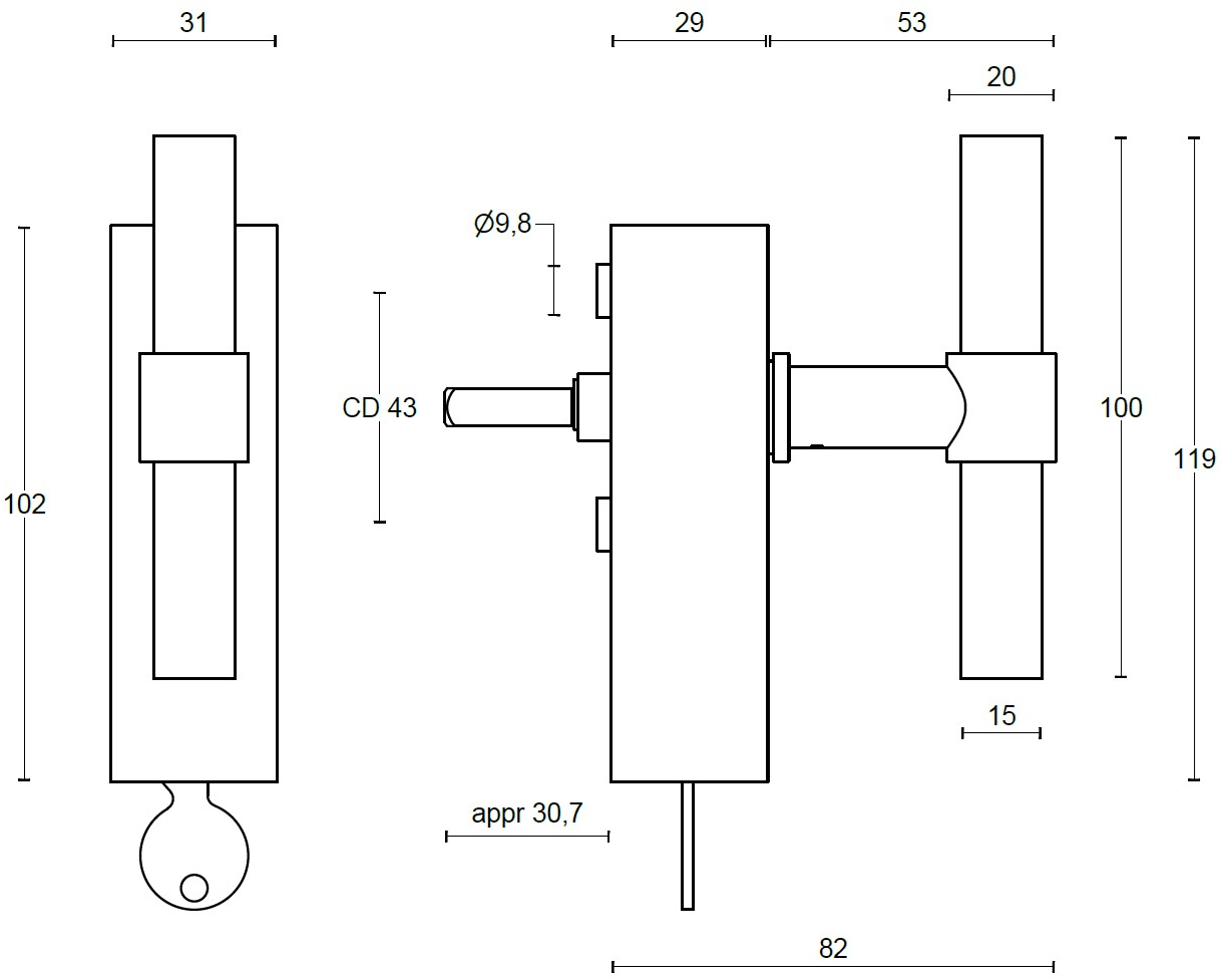 Formani Болт Cremone из нержавеющей стали с замком One Pbt15-dklock - Вид №1