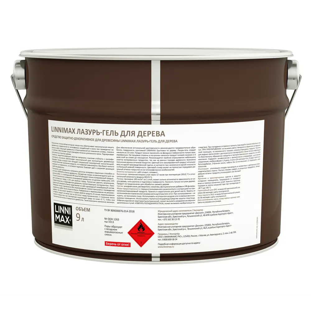 Лазурь-гель LINNIMAX для защиты дерева от грибка и плесени 9 л 89349662 STLM-0859789 - Вид №2