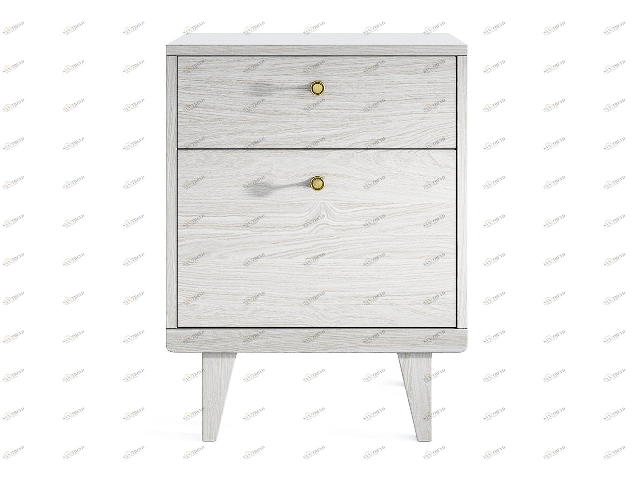 Тумбочка прикроватная белая деревянная с 2 ящиками Thimon THE IDEA  210299 Белый 