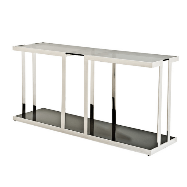 Консоль металлическая со стеклянной столешницей и полкой, хром Treasure от Eichholtz EICHHOLTZ EICHHOLTZ 060940 Прозрачный;хром  - Вид №1