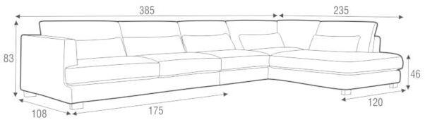 Sits 5-местный угловой диван с тканевой обивкой Brandon sun-id-1447082 - Вид №2
