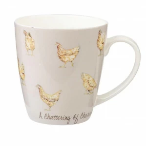 Кружка фарфоровая 360 мл белая "Цыплята" CHURCHILL ПТИЦЫ 00-3952089 Бежевый;белый