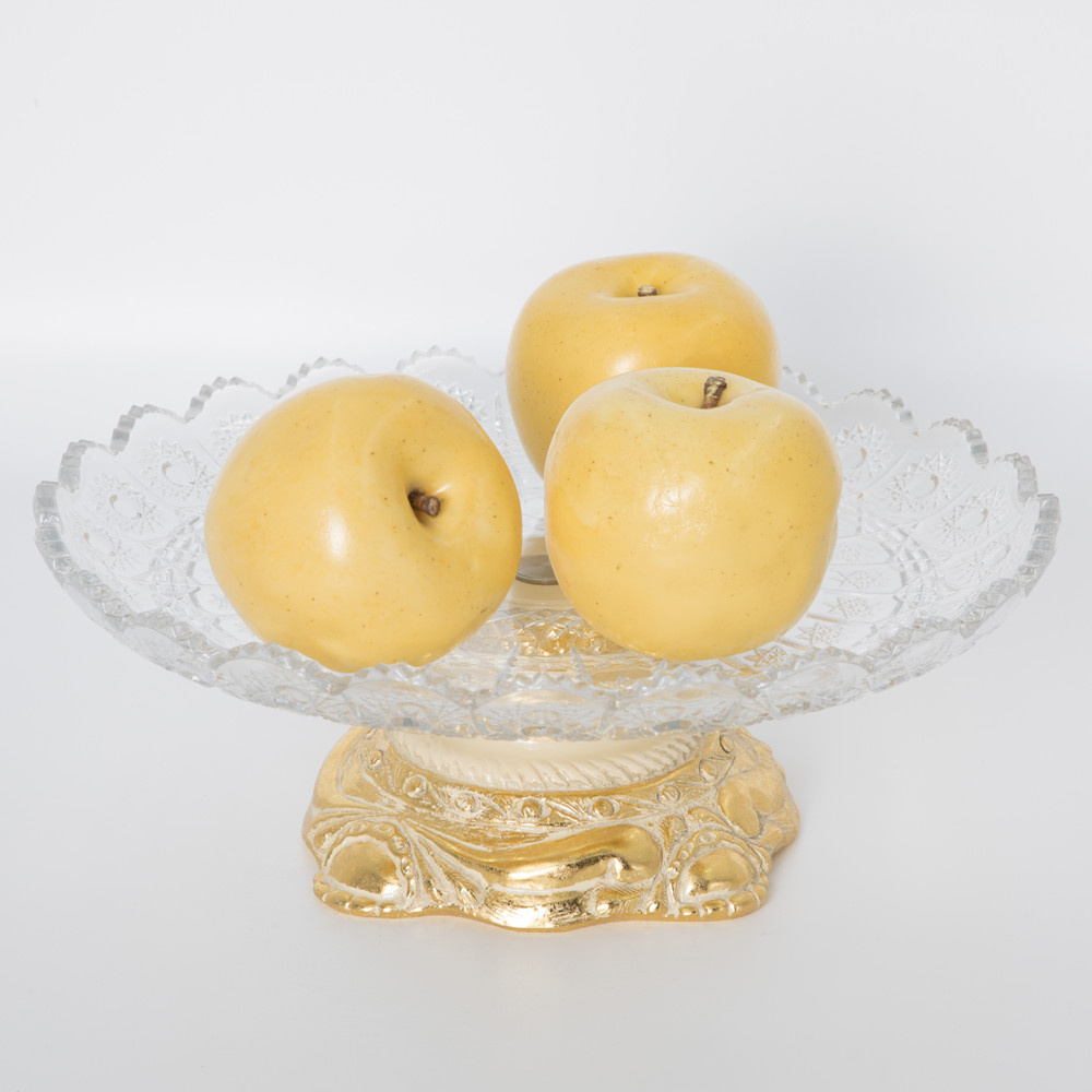 52094 BOGACHO Фруктовница-конфетница - 13 Айвори мрамор / стекло  - Вид №1
