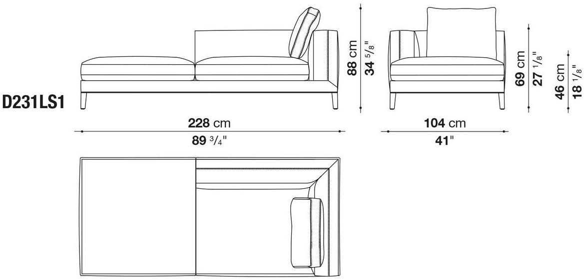 Maxalto Модульный угловой диван из ткани Dives sun-id-1407259 - Вид №25
