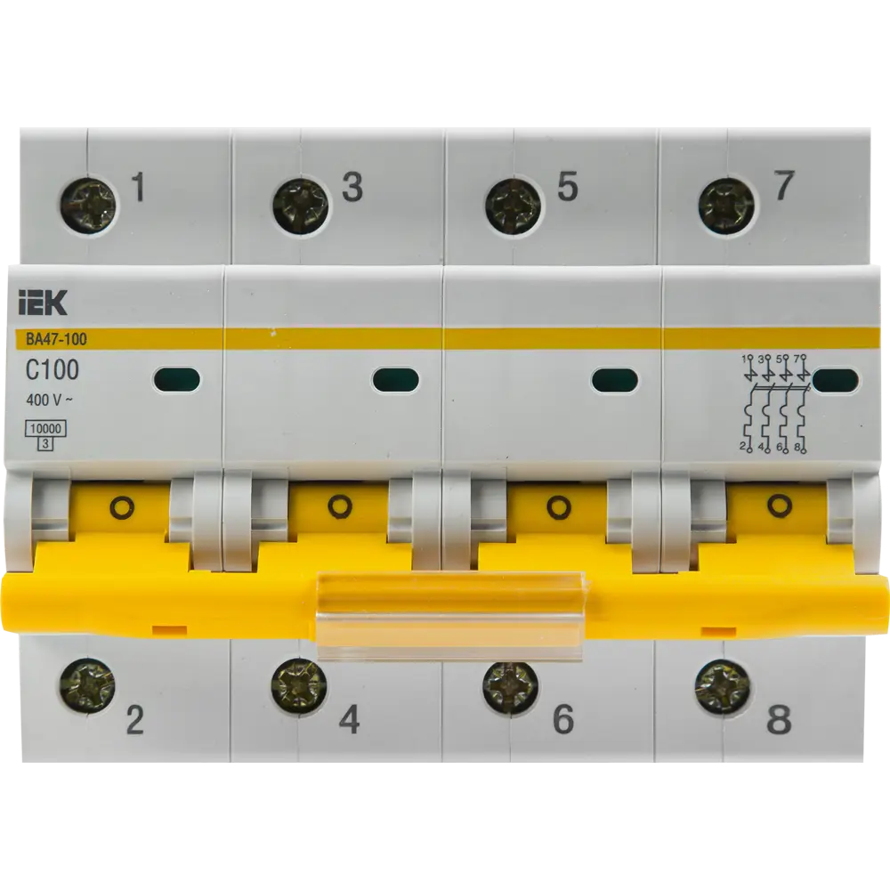 Автоматический выключатель IEK ВА47-100 4P N C100 А 10 кА STLM-2170454 - Вид №2