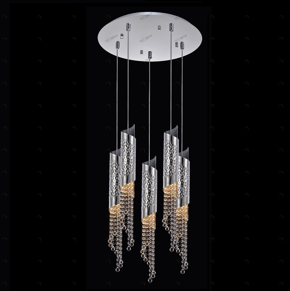 Люстра дизайнерская Pulled хром прозрачная Credo D450-5 CRYSTAL LUX ДИЗАЙНЕРСКИЕ, КАСКАД 056886 Хром 