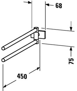 Duravit Поворотный металлический держатель для полотенец Karree 009958 - Вид №1