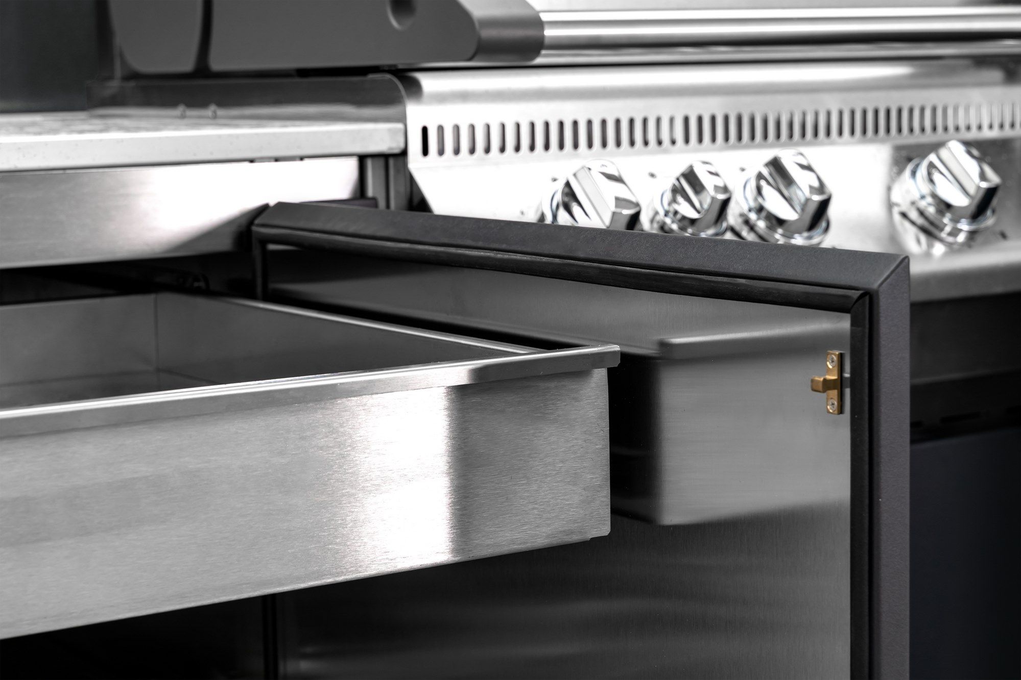 RAL 7021 тисненый матовый лак из нержавеющей стали наружная кухня OF outdoorkitchens ACCIAIO INOX LACCATO OPACO GOFFRATO RAL 7021 ARCH-00052940 - Вид №3