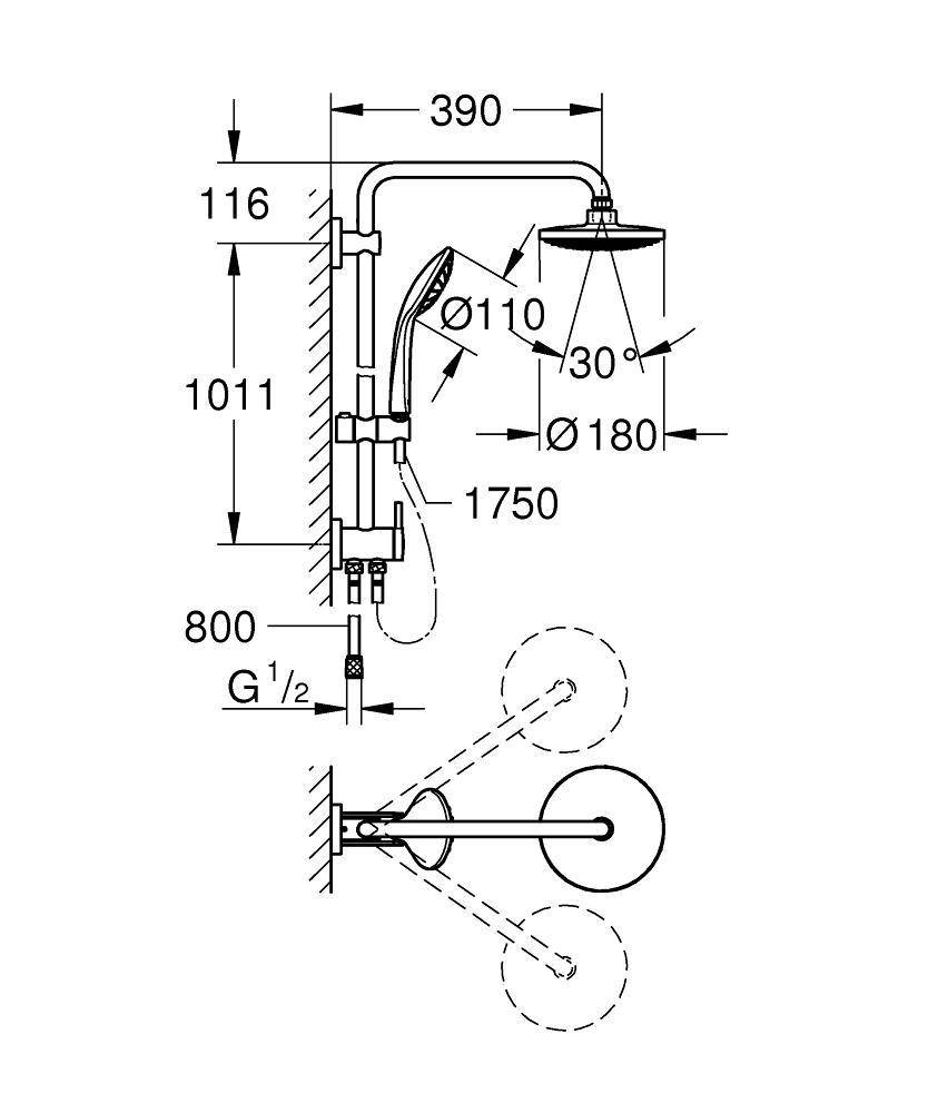 27297001 Душевая система Grohe Euphoria хром - Вид №1