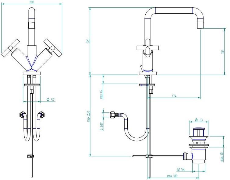 ZAZZERI Смеситель для раковины на одно отверстие с отдельными розетками Da-da sun-id-1489488 - Вид №4