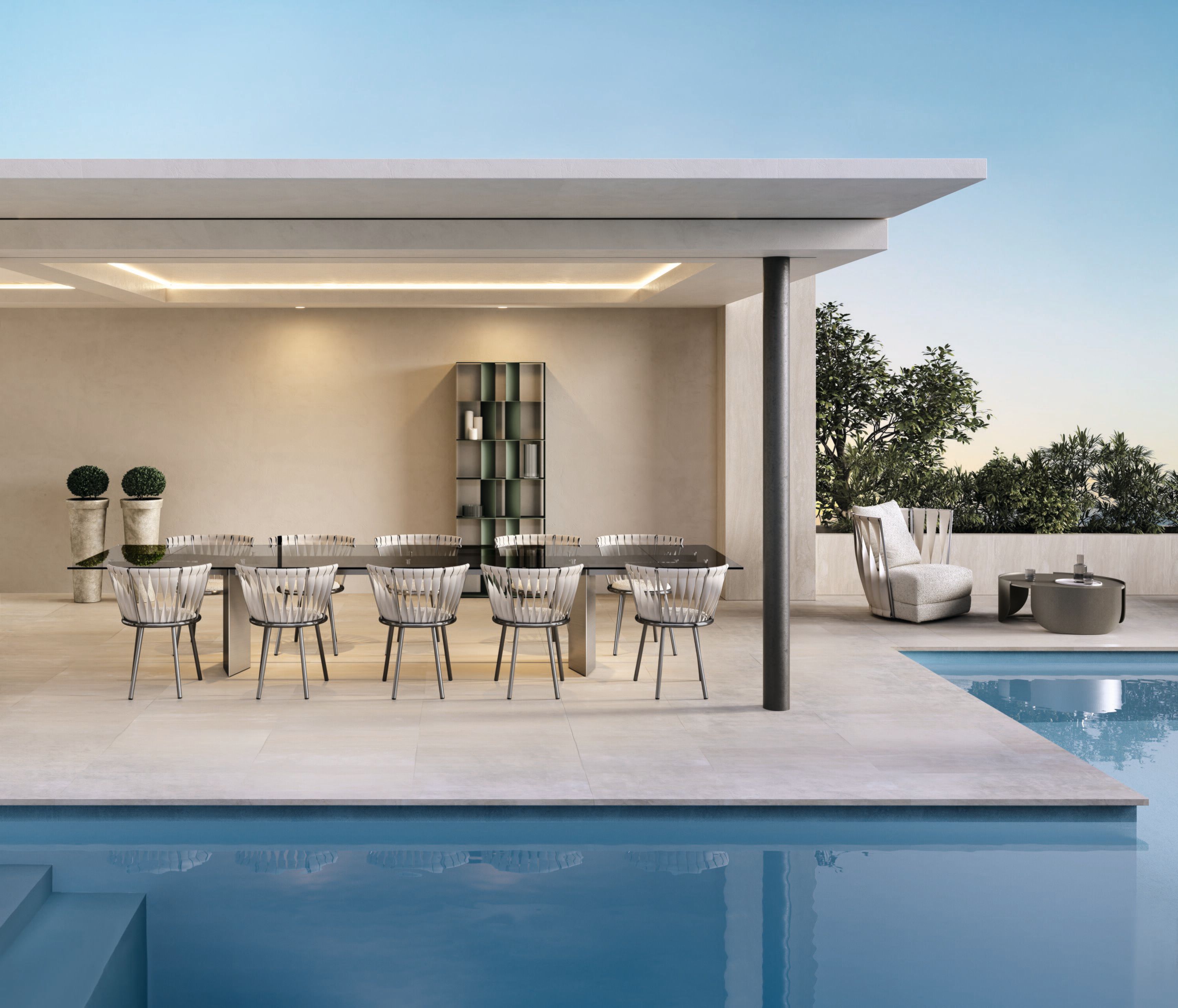 Круглый стол для сада из металла и мрамора Cantori Atenae ARCH-00116489 - Вид №2