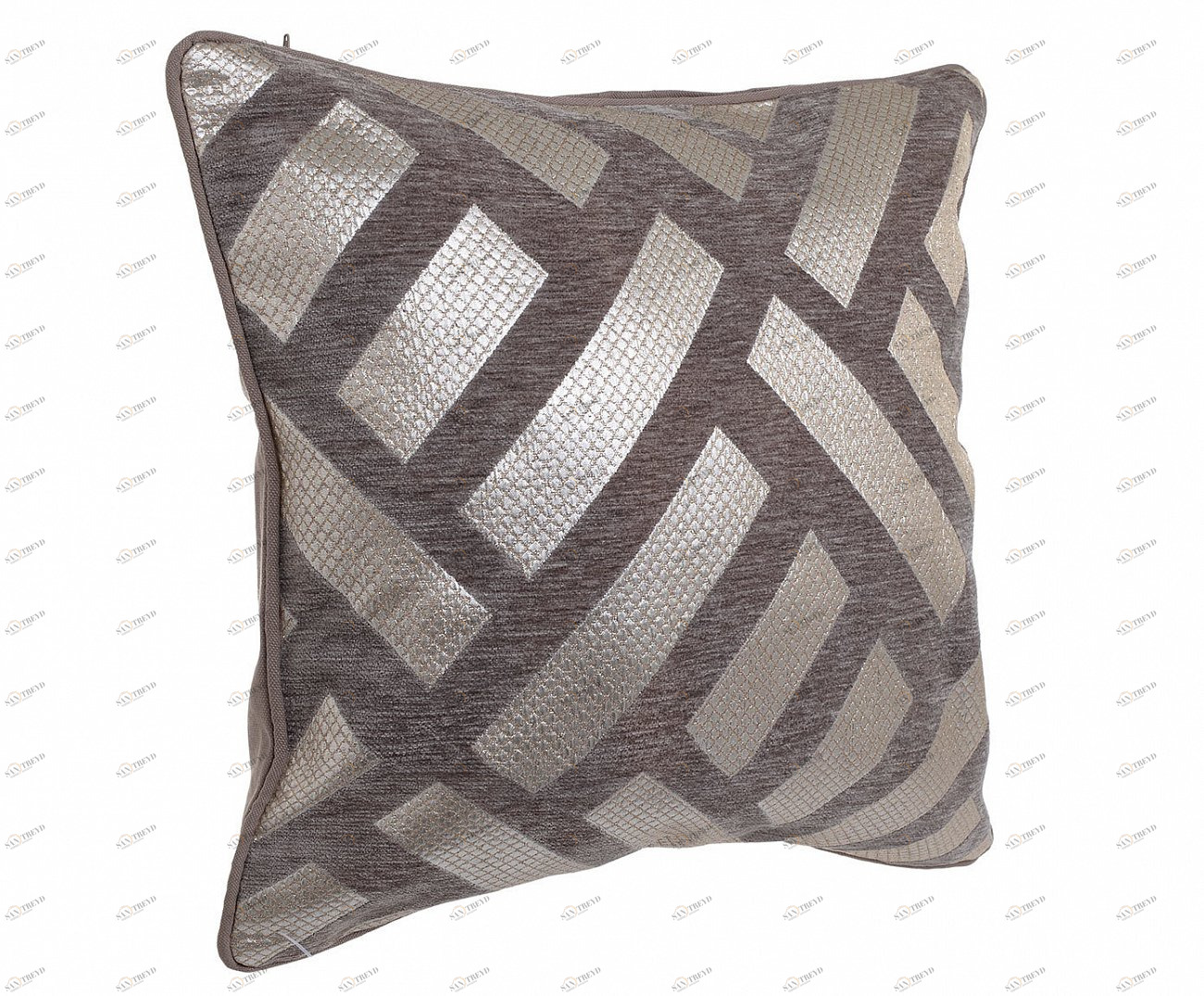 Подушка с полосками коричневого цвета TO4ROOMS ОРНАМЕНТ 213738 Коричневый 