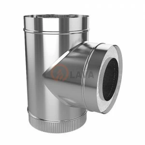 Сэндвич-тройник LAVA 200/300, угол 90*, нерж. 439 (0,5)/оцин. (0,5)