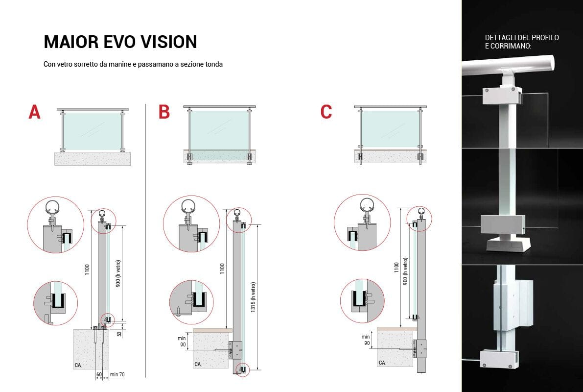 Перила из алюминия и стекла FARAONE Maior Evo ARCH-00083001 - Вид №10