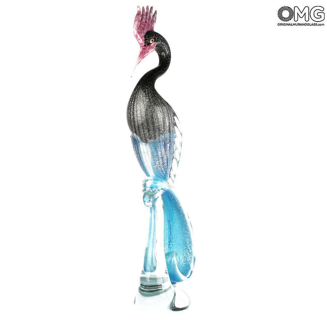3876 ORIGINALMURANOGLASS Скульптура Самец королевской цапли - муранское стекло OMG 22 см  - Вид №1