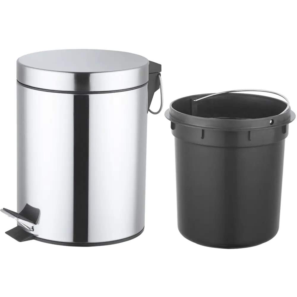 Контейнер для мусора для ванной KONSENSA Терни 5 л сталь цвет хром STLM-2094307 - Вид №5