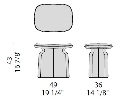 Низкий стул из массива грецкого ореха и ткани Porada двадцать четыре ARCH-00134173 - Вид №4