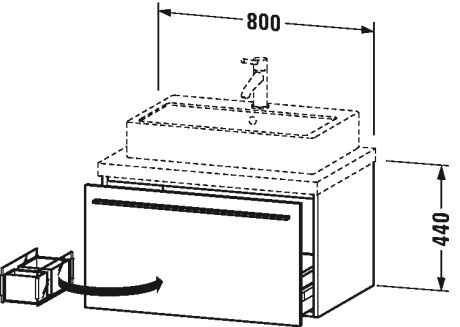 XL541202222 X-Large Тумбочка для консоли Белый глянцевый декор Duravit - Вид №1