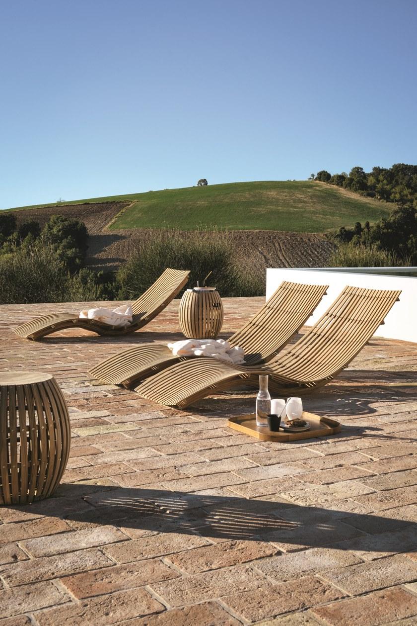 Unopiù Низкий садовый табурет из тика Swing Sgante - Вид №3