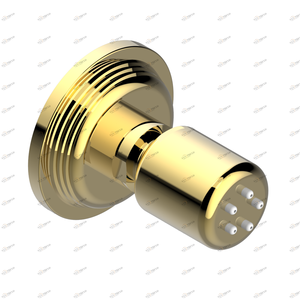 U9E-290/B Форсунка гидромассажная встраиваемая в стену 1/2" с защитой от жёсткой воды Thg-paris West coast с ручками-крестиками с чёрным ониксом Золото U9E 290/B CAT.F