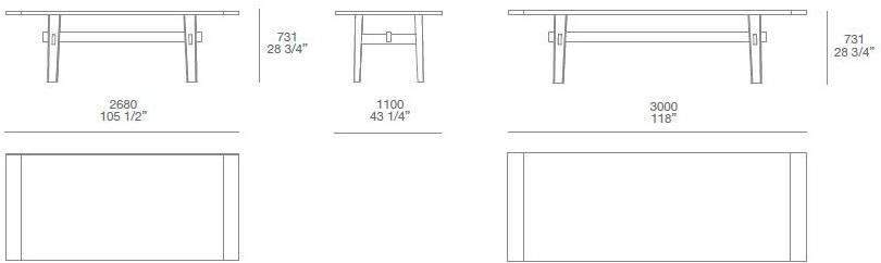 Poliform Прямоугольный стол из вяза Home hotel sun-id-1405694 - Вид №3
