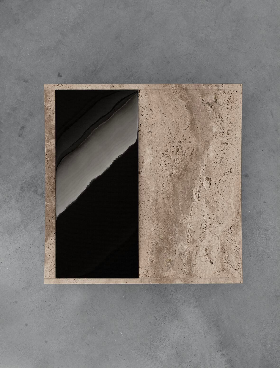 Квадратный журнальный столик из травертина Movimento Gallery Federica Biasi ARCH-00019636