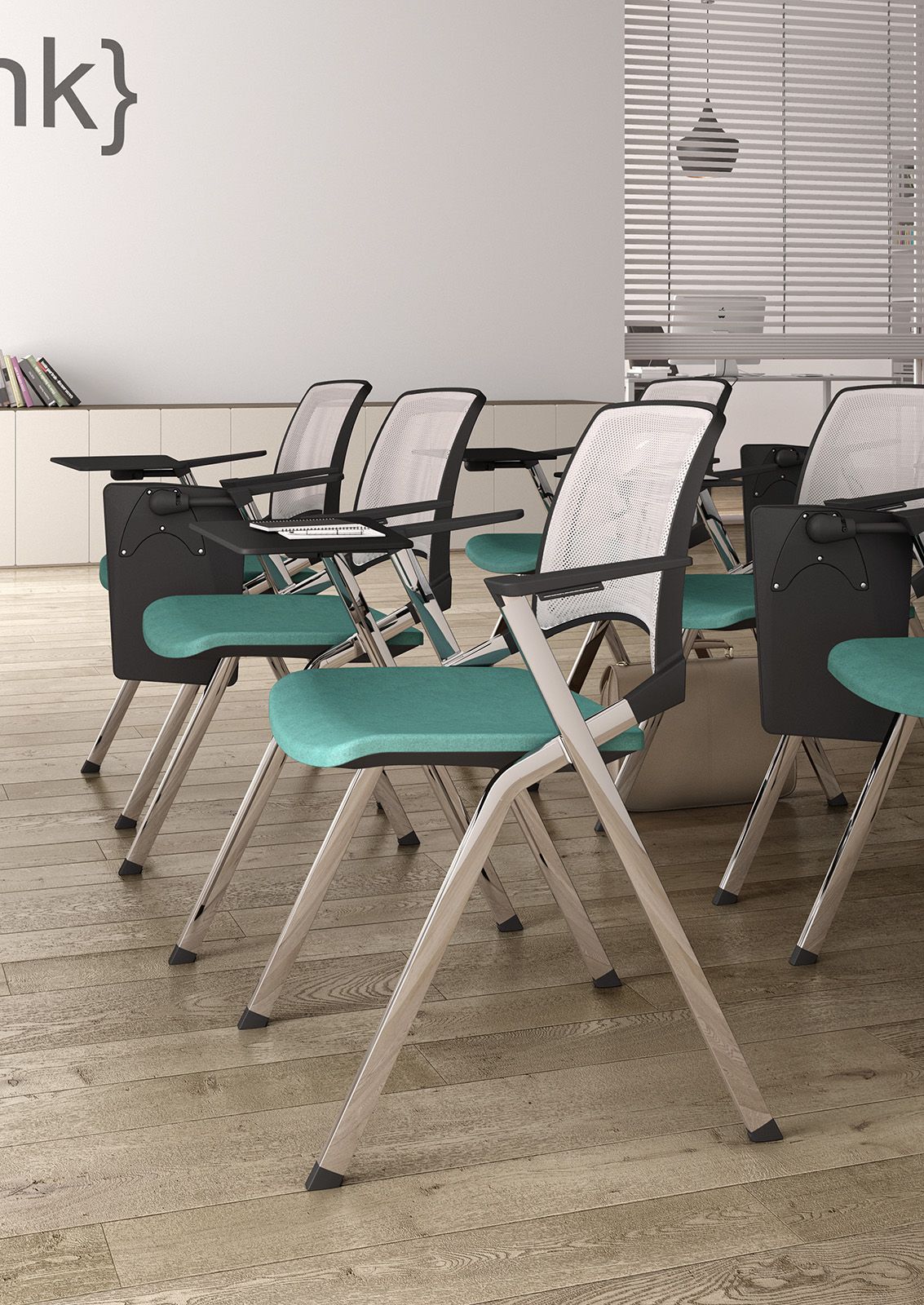 Стул из хромированной стали и ткани с подлокотниками Leyform Key Ok ARCH-00014198 - Вид №1