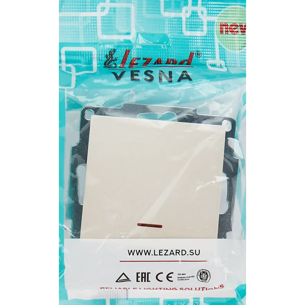 Выключатель LEZARD Vesna с подсветкой в жемчужно-белом цвете 84410740 STLM-1573533 - Вид №5