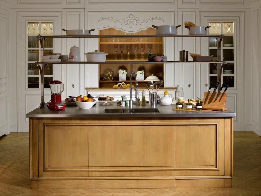 L'Ottocento Кухня вишневого цвета с островом Floral sun-id-1426362 - Вид №1