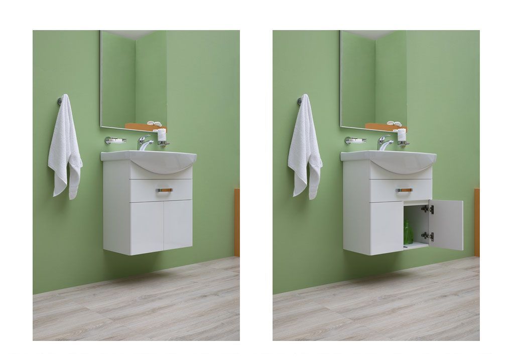 Мебель для ванной Aquanet Ирис 60 белый (1 ящик, 2 дверцы) 00198812 - Вид №10