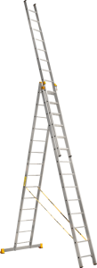 Алюминиевая трехсекционная профессиональная лестница 3*14