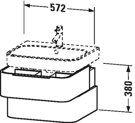 H2636302222 Happy D.2 Тумбочка подвесная Белый глянцевый декор Duravit - Вид №1