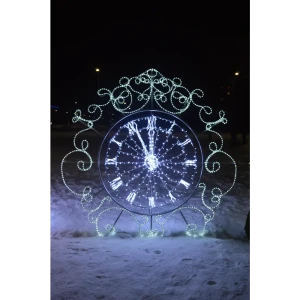 Электрическая светящиеся фигура Часы 400 LED 150x200x20 см теплый белый свет 86164070 STLM-2018296
