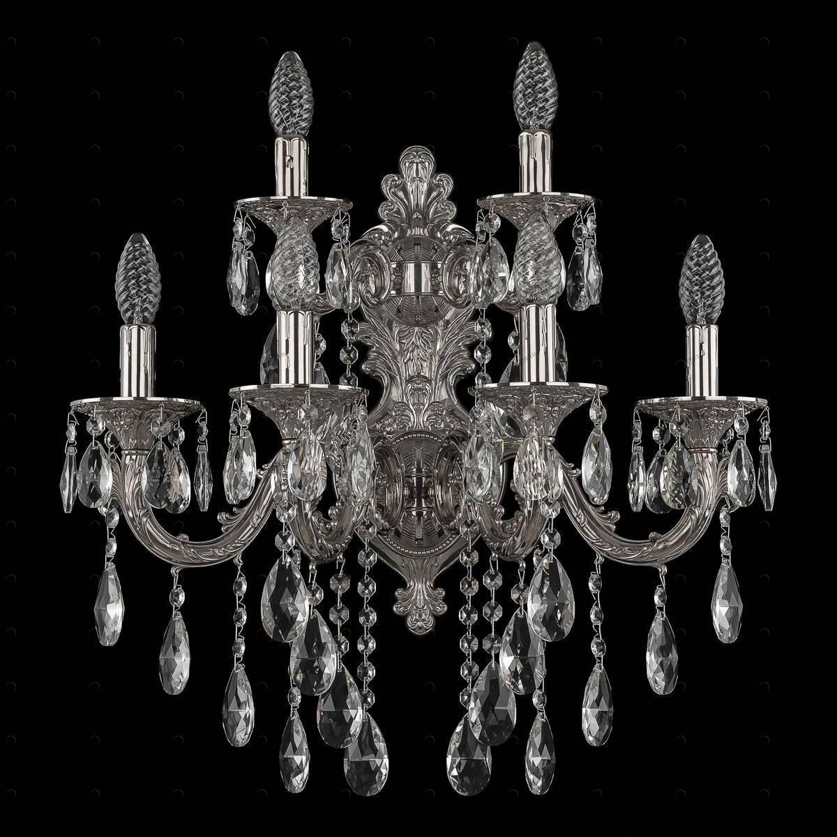 Бра настенное серебристое Bohemia Ivele B Ni 7101B16/4+2/210 BOHEMIA IVELE СВЕЧА 00-3889074 Серебро 