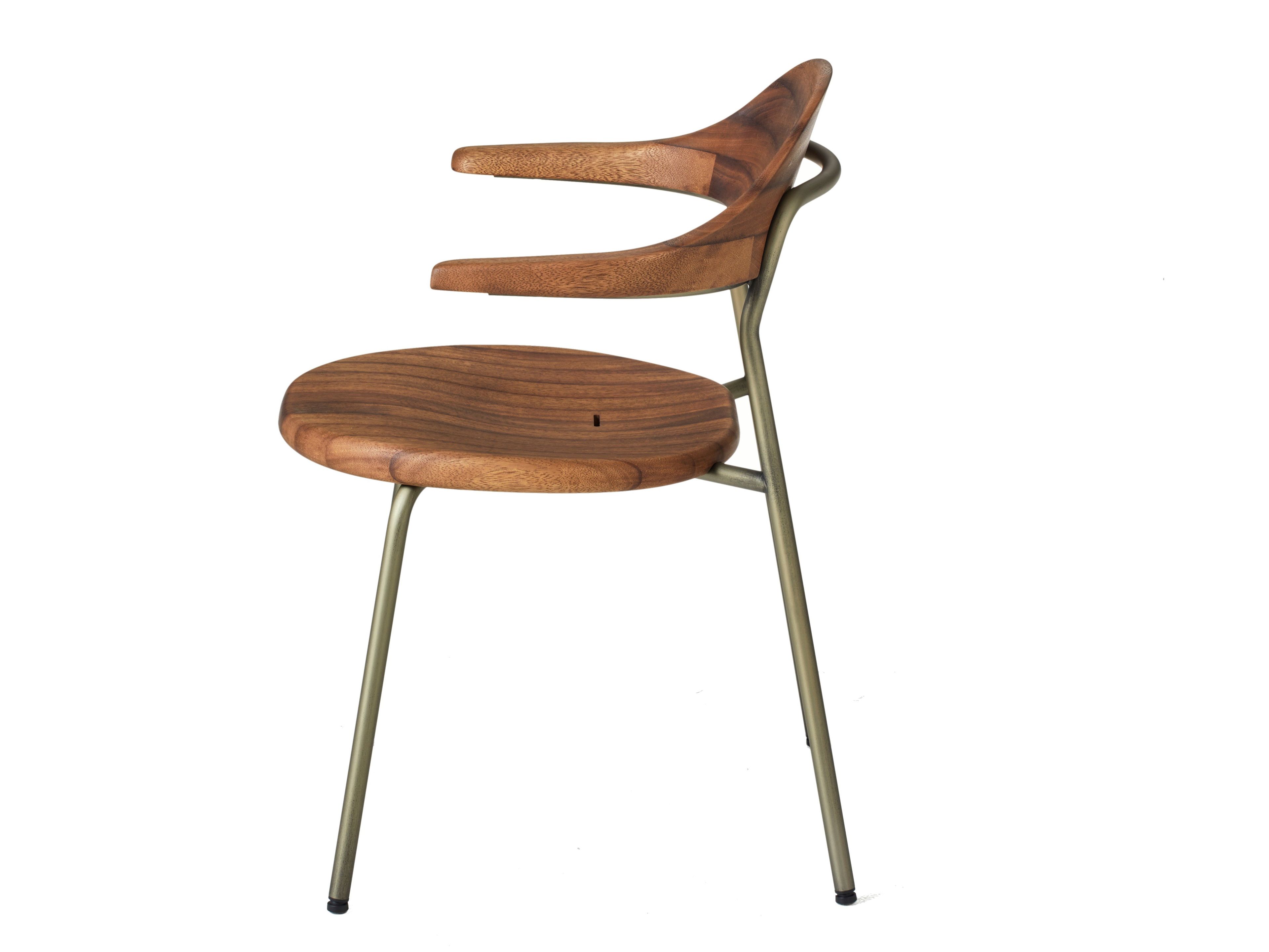 Штабелируемый стул из нержавеющей стали и дерева с подлокотниками BassamFellows Bicorn ARCH-00014692 - Вид №1