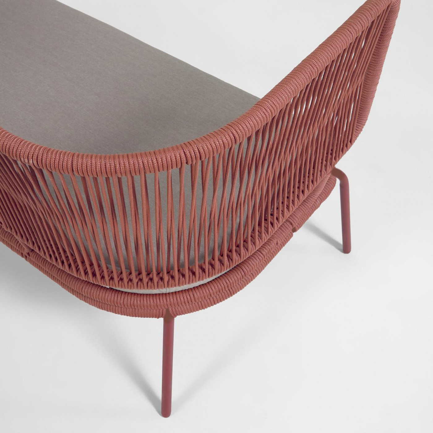 097882 Диван 2-х местный с терракотовой веревкой и оцинкованной сталью 135 см La Forma Nadin - Вид №2