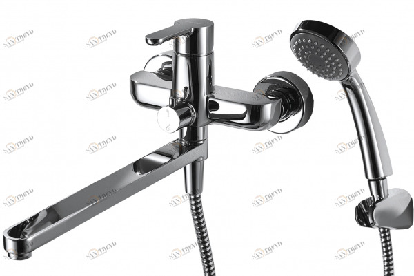 Смеситель для ванны излив 300 мм с аксессуарами STREAM F63783C-LB bravat