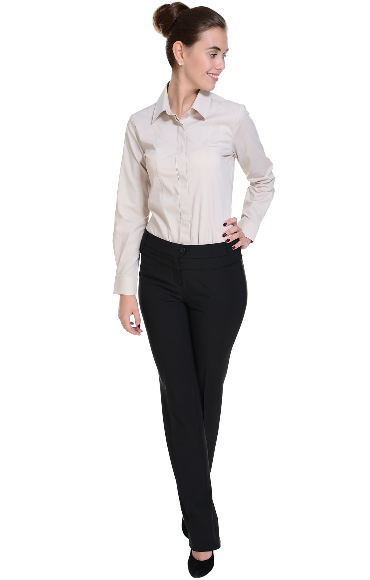 62501 Рубашка женская  beige El-Risto  Корпоративная одежда  размер 48 (XL)  - Вид №8