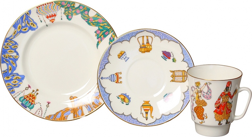 84831 Императорский фарфоровый завод Комплект 1/3 Балет "Шахерезада" "Майская" Фарфор костяной 