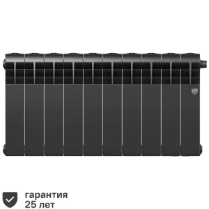 Радиатор секционный Royal Thermo Biliner RTBNSVR35010 350/87 10 секций нижнее правое подключение биметалл черный 82758204 STLM-2141566
