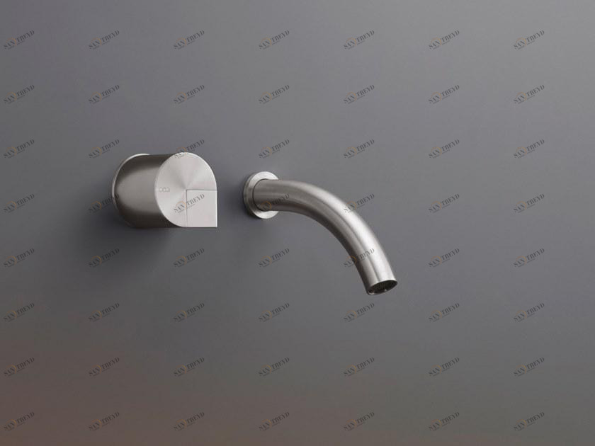 Ceadesign Смеситель для умывальника настенный из нержавеющей стали на 2 отверстия Duet Det 16