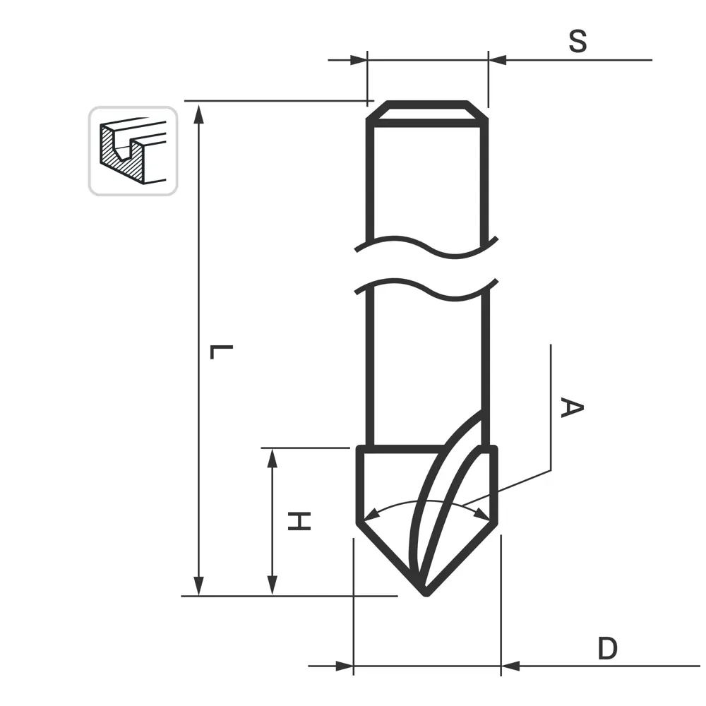Фреза пазовая V-образная VIRA для декоративной обработки дерева 83973096 STLM-0045646 - Вид №1