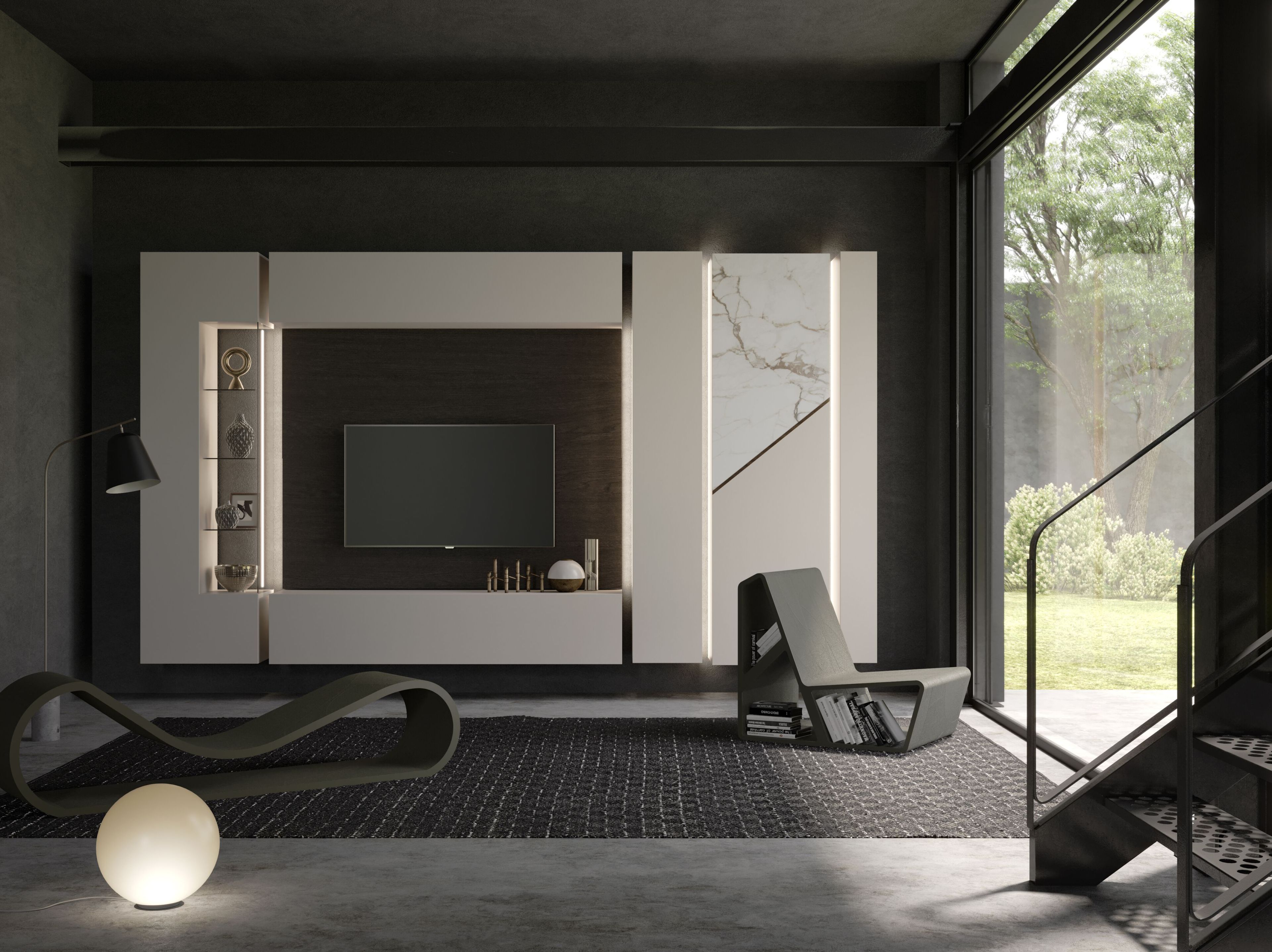 Деревянная оборудованная стена со встроенным освещением Voltan Аликанте ARCH-00140565